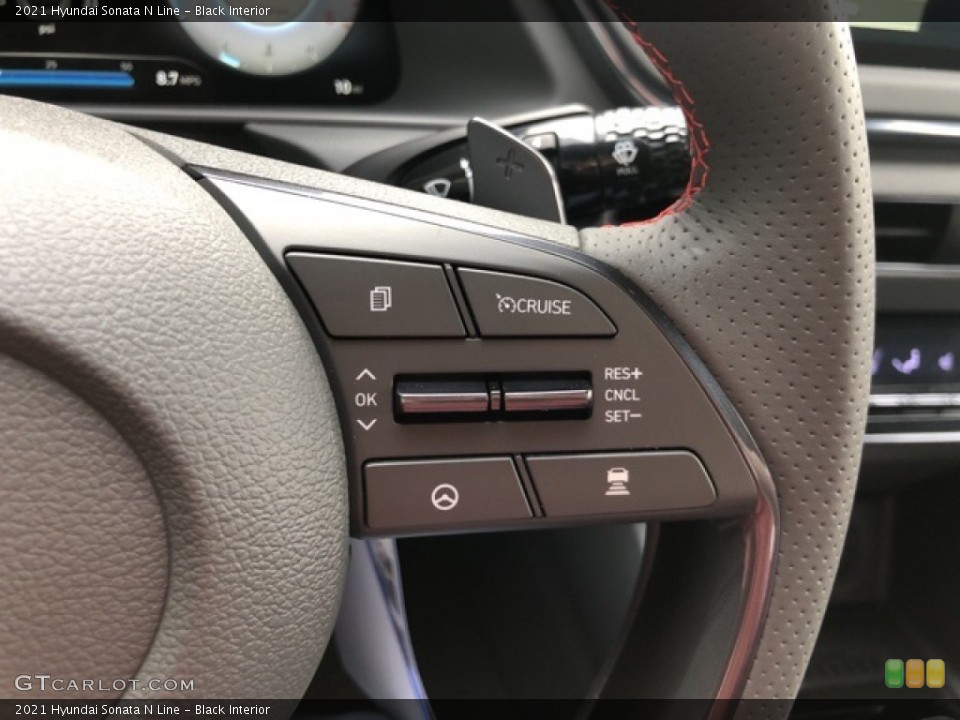 Black Interior Steering Wheel for the 2021 Hyundai Sonata N Line #141241928
