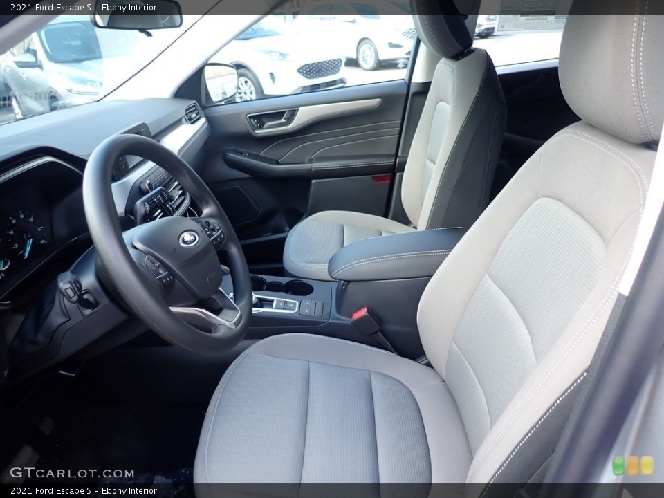 Ebony Interior Front Seat for the 2021 Ford Escape S #141246578