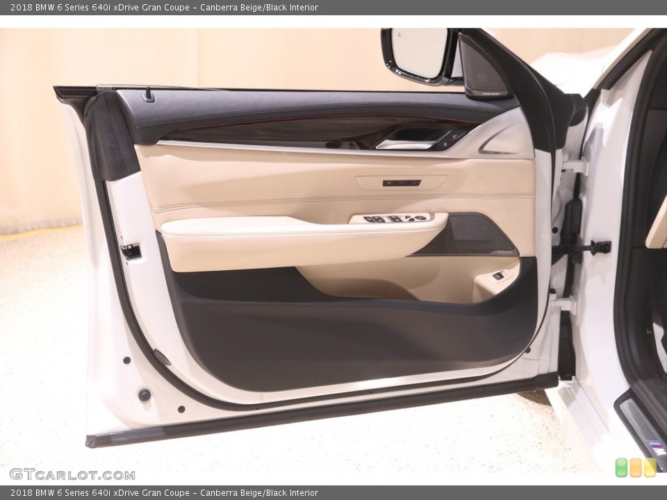 Canberra Beige/Black Interior Door Panel for the 2018 BMW 6 Series 640i xDrive Gran Coupe #141247199