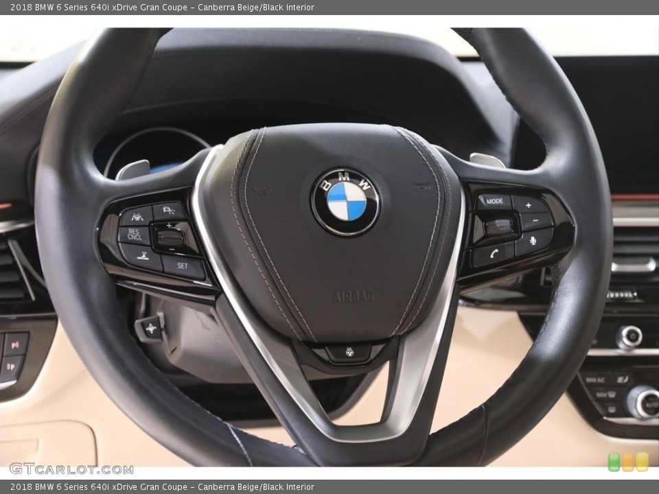 Canberra Beige/Black Interior Steering Wheel for the 2018 BMW 6 Series 640i xDrive Gran Coupe #141247208