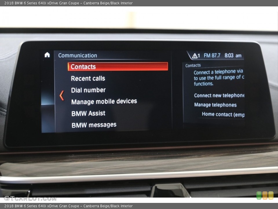 Canberra Beige/Black Interior Controls for the 2018 BMW 6 Series 640i xDrive Gran Coupe #141247229