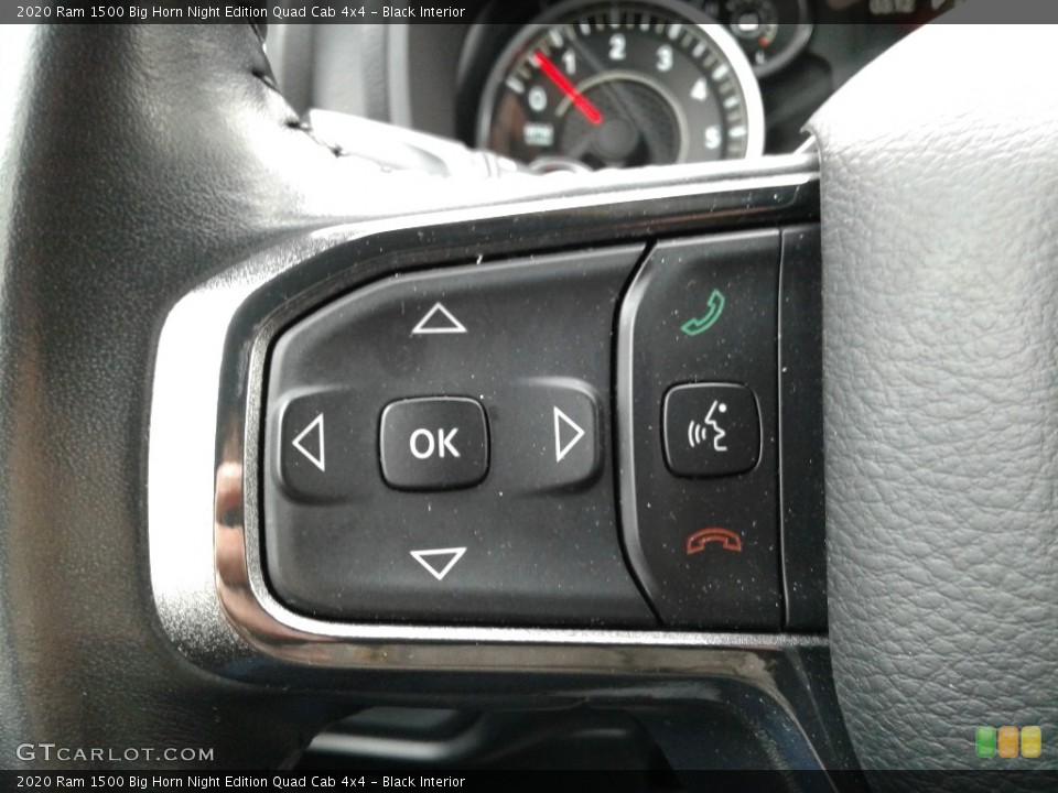 Black Interior Steering Wheel for the 2020 Ram 1500 Big Horn Night Edition Quad Cab 4x4 #141252067