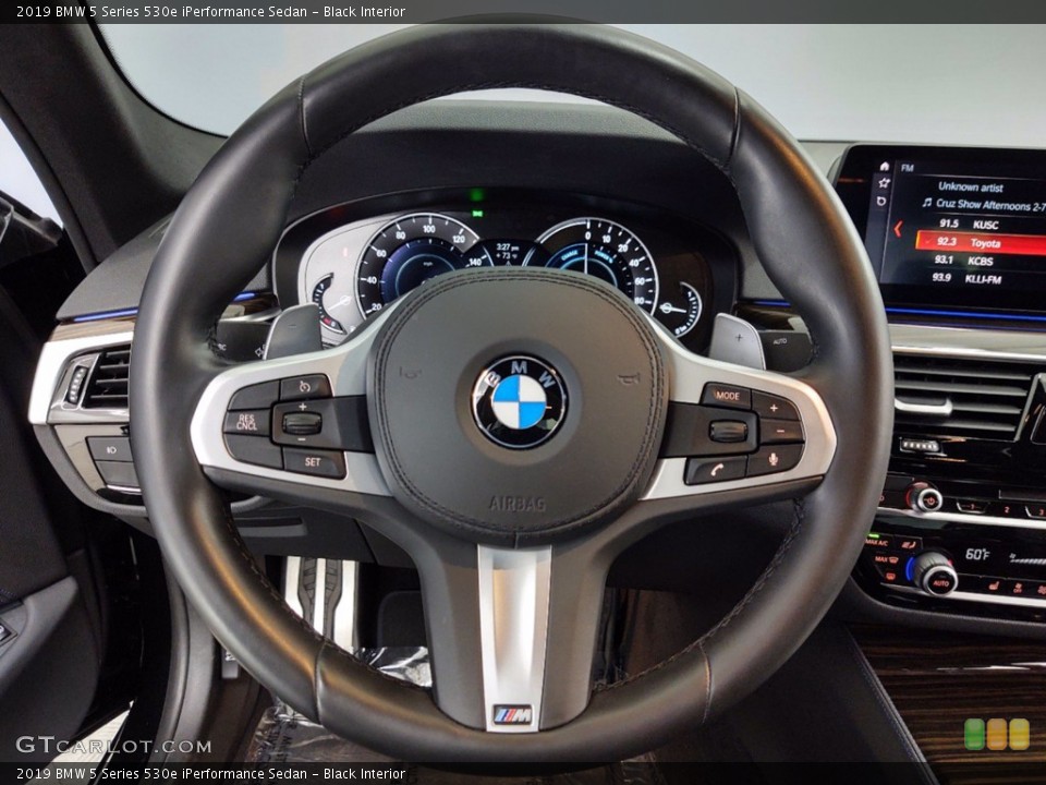 Black Interior Steering Wheel for the 2019 BMW 5 Series 530e iPerformance Sedan #141253078