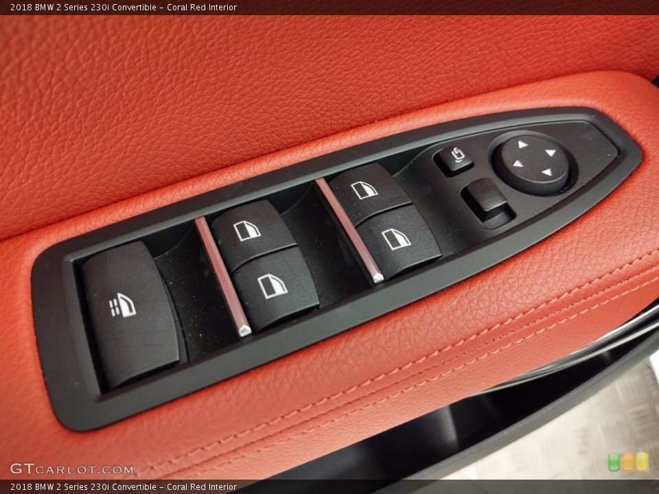 Coral Red Interior Door Panel for the 2018 BMW 2 Series 230i Convertible #141255034