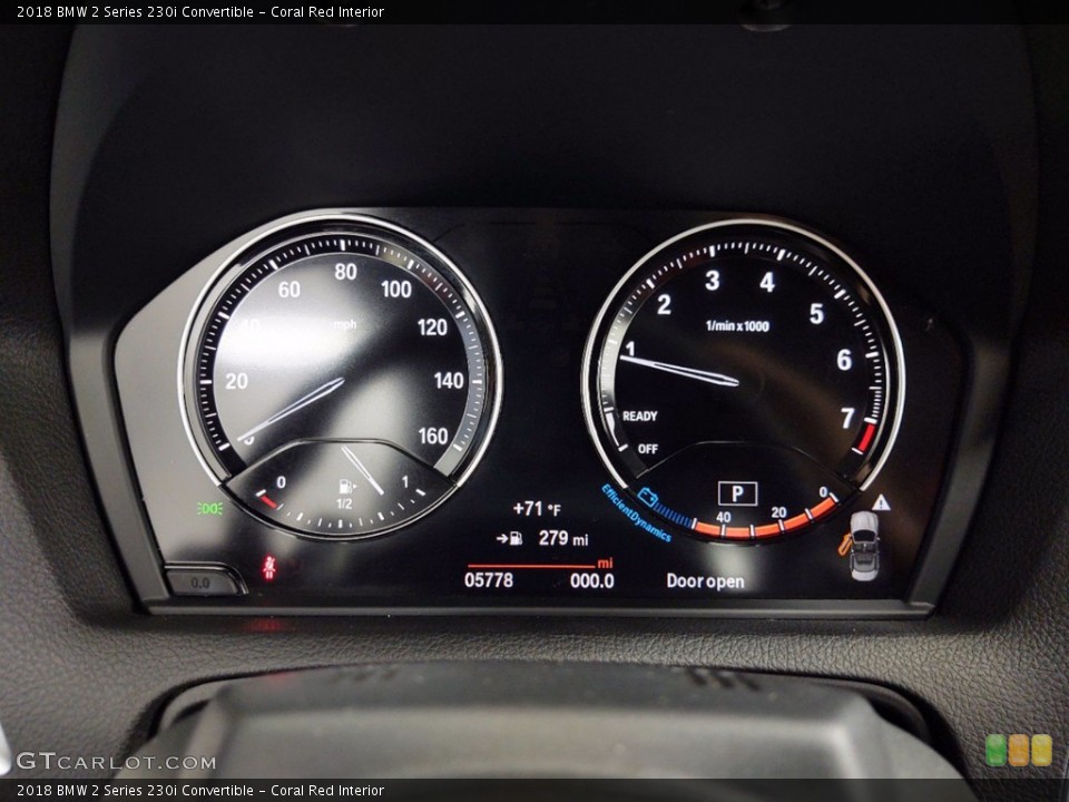 Coral Red Interior Gauges for the 2018 BMW 2 Series 230i Convertible #141255184