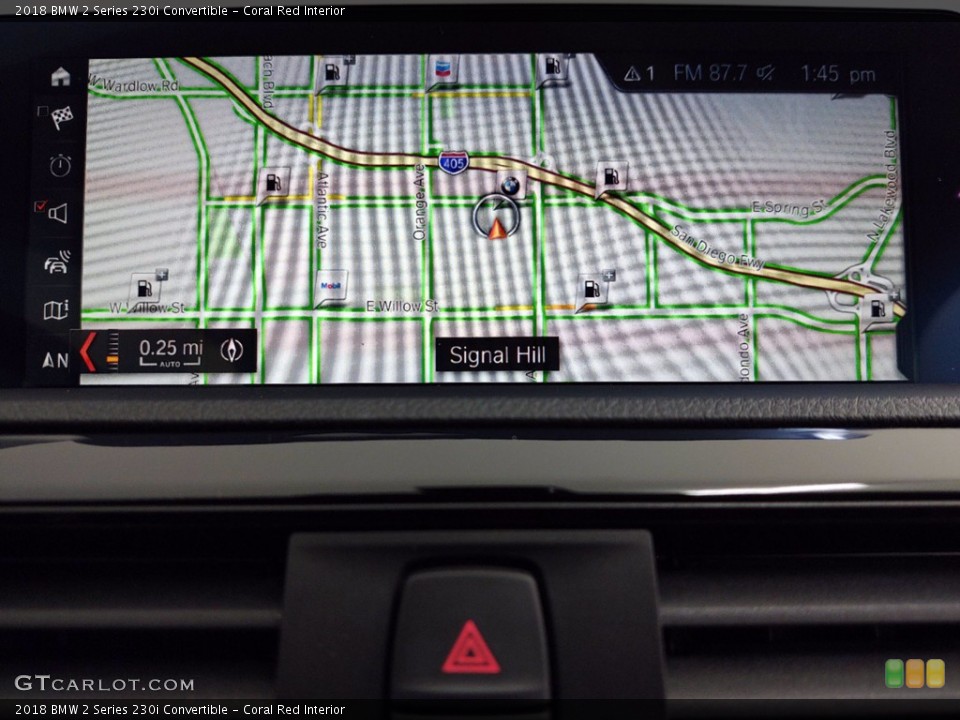 Coral Red Interior Navigation for the 2018 BMW 2 Series 230i Convertible #141255265