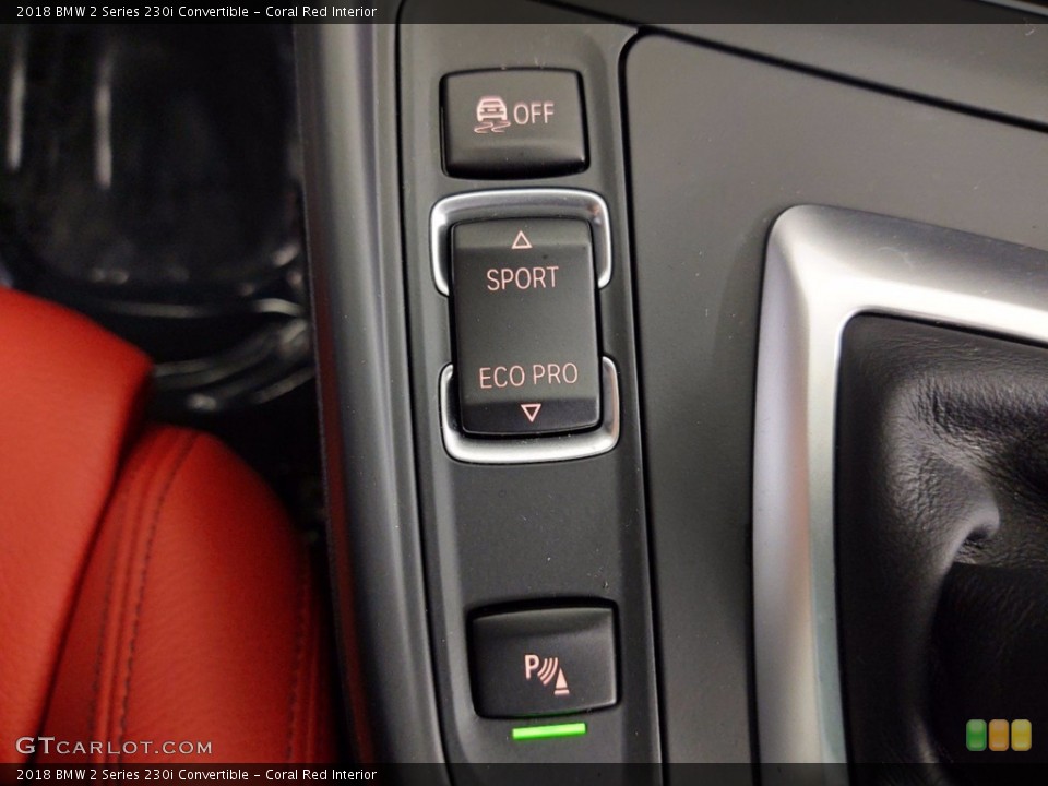 Coral Red Interior Controls for the 2018 BMW 2 Series 230i Convertible #141255397