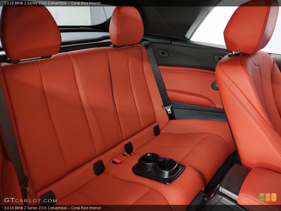 Coral Red Interior Rear Seat for the 2018 BMW 2 Series 230i Convertible #141255577