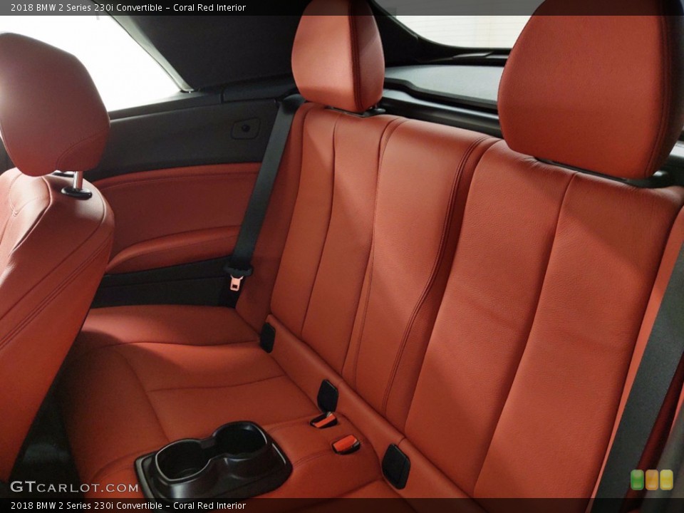 Coral Red Interior Rear Seat for the 2018 BMW 2 Series 230i Convertible #141255607