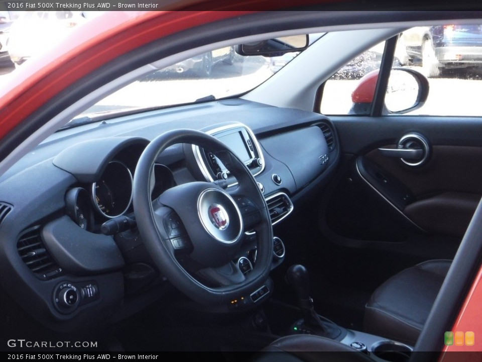 Brown Interior Dashboard for the 2016 Fiat 500X Trekking Plus AWD #141258157