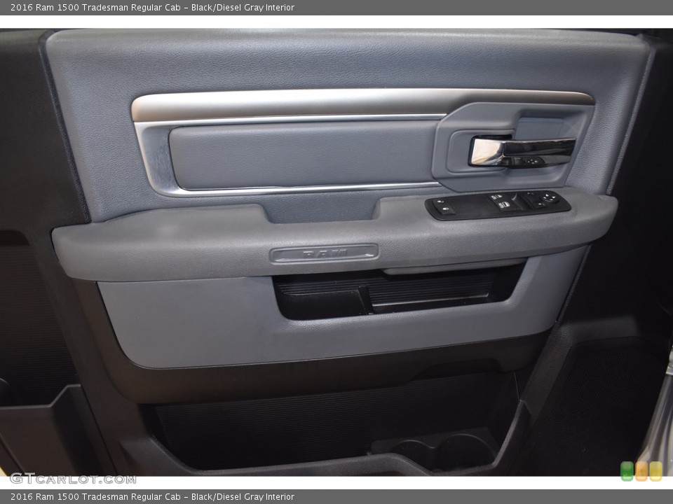 Black/Diesel Gray Interior Door Panel for the 2016 Ram 1500 Tradesman Regular Cab #141264081