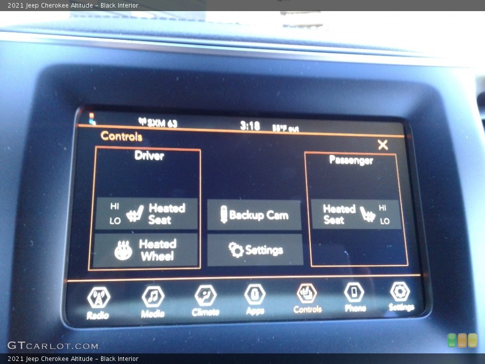 Black Interior Controls for the 2021 Jeep Cherokee Altitude #141264658