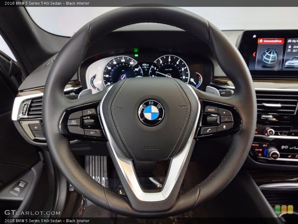 Black Interior Steering Wheel for the 2018 BMW 5 Series 540i Sedan #141268900