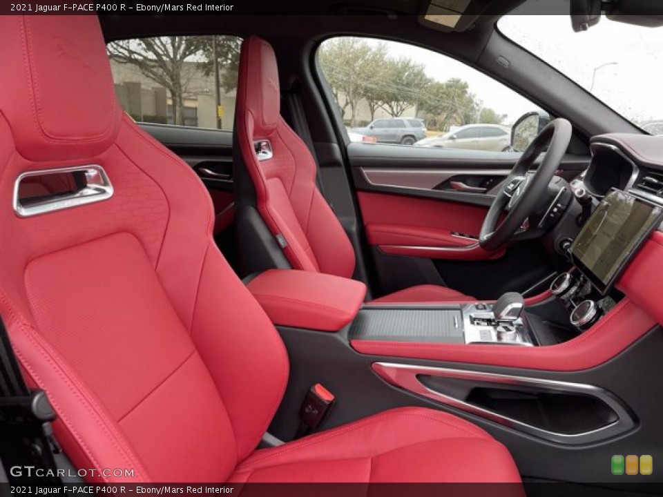 Ebony/Mars Red Interior Photo for the 2021 Jaguar F-PACE P400 R #141270007