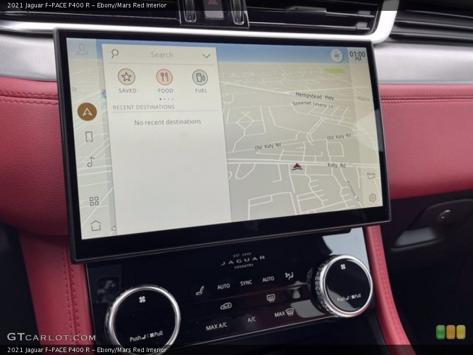 Ebony/Mars Red Interior Navigation for the 2021 Jaguar F-PACE P400 R #141270064