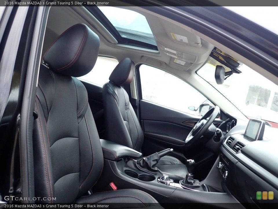 Black Interior Front Seat for the 2016 Mazda MAZDA3 s Grand Touring 5 Door #141279477