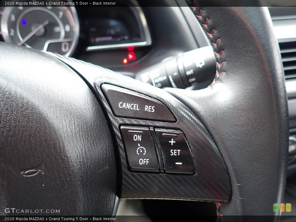 Black Interior Steering Wheel for the 2016 Mazda MAZDA3 s Grand Touring 5 Door #141279756