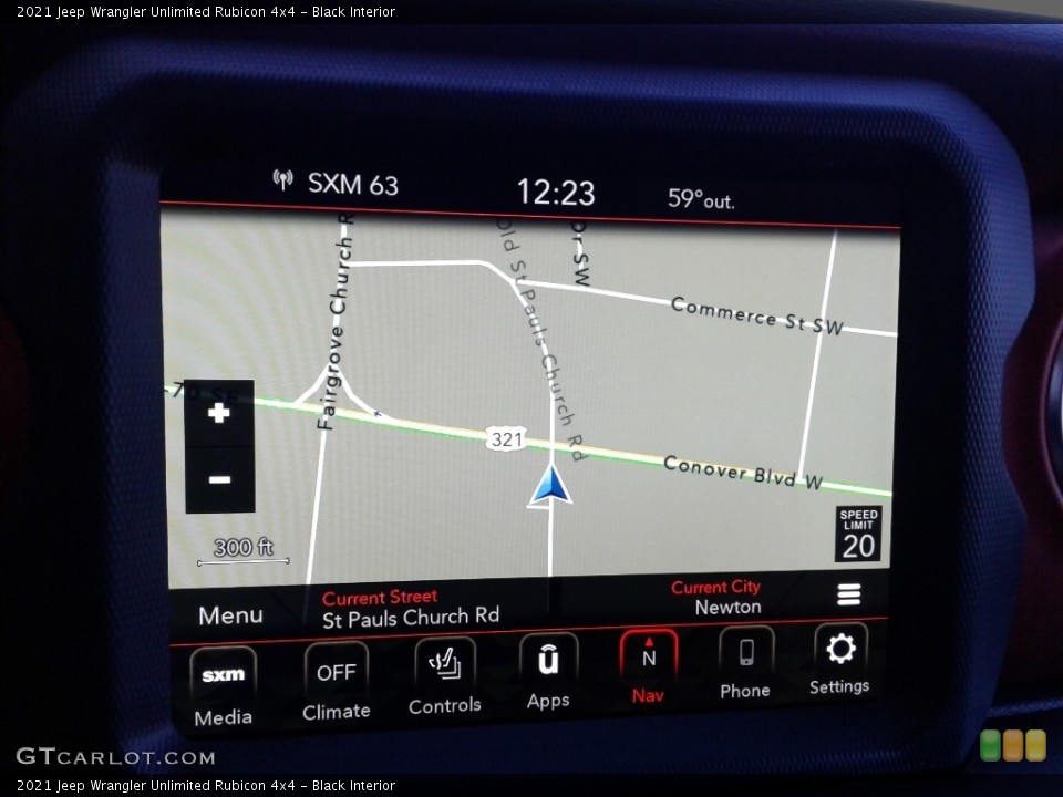 Black Interior Navigation for the 2021 Jeep Wrangler Unlimited Rubicon 4x4 #141281409