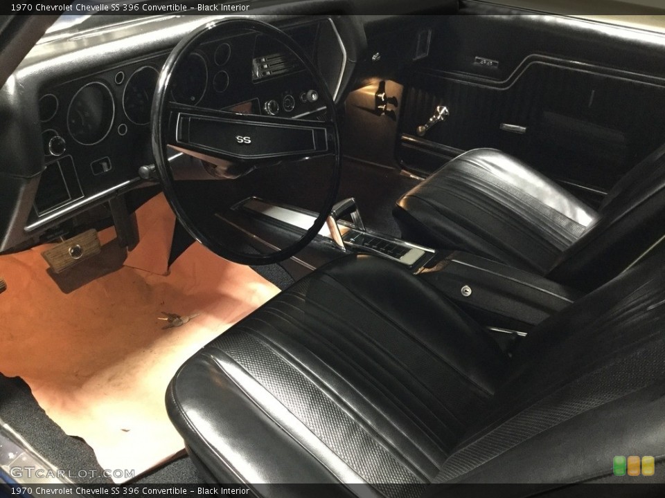 Black Interior Photo for the 1970 Chevrolet Chevelle SS 396 Convertible #141288946