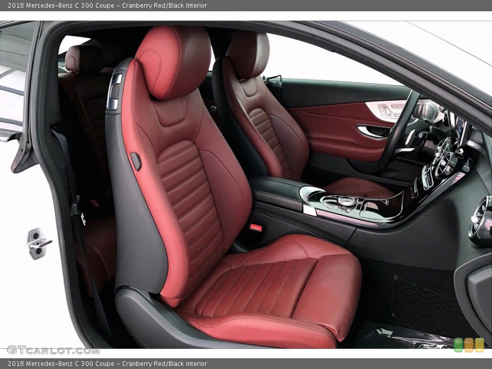 Cranberry Red/Black Interior Front Seat for the 2018 Mercedes-Benz C 300 Coupe #141304149