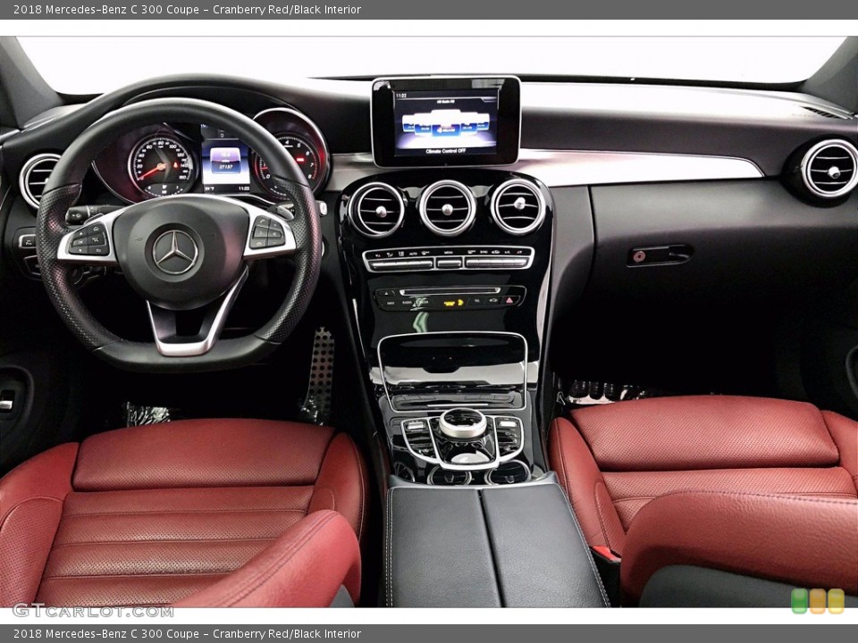Cranberry Red/Black Interior Dashboard for the 2018 Mercedes-Benz C 300 Coupe #141304260