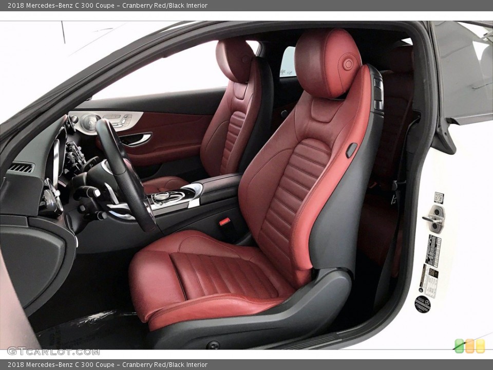 Cranberry Red/Black Interior Front Seat for the 2018 Mercedes-Benz C 300 Coupe #141304299