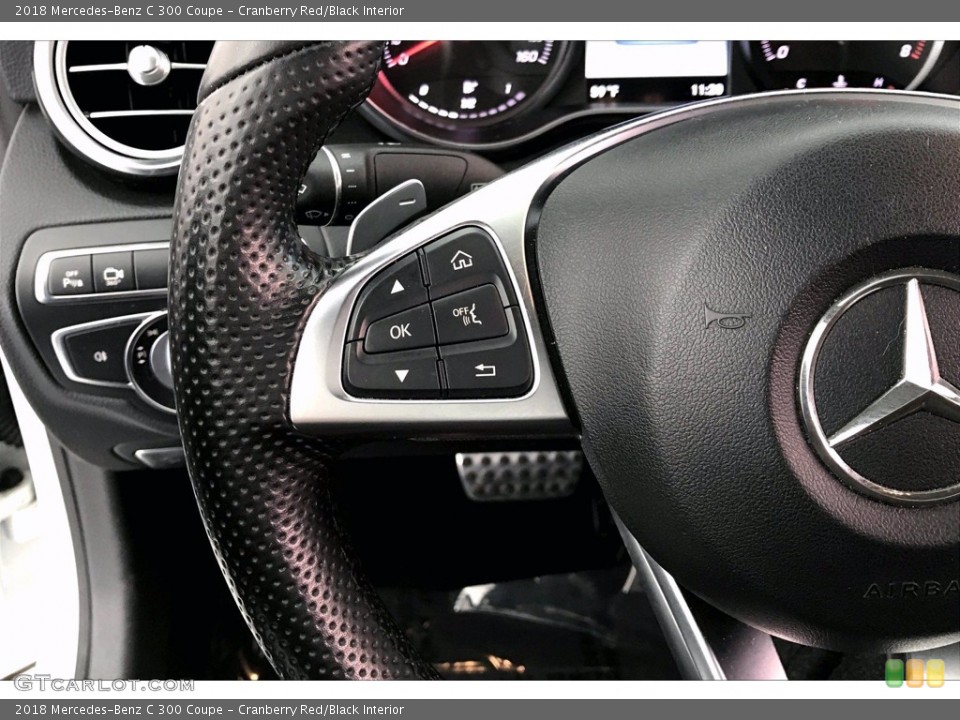 Cranberry Red/Black Interior Controls for the 2018 Mercedes-Benz C 300 Coupe #141304344