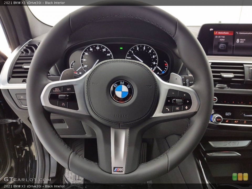 Black Interior Steering Wheel for the 2021 BMW X3 sDrive30i #141306930