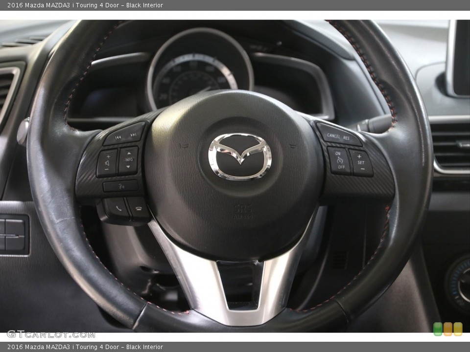 Black Interior Steering Wheel for the 2016 Mazda MAZDA3 i Touring 4 Door #141307179
