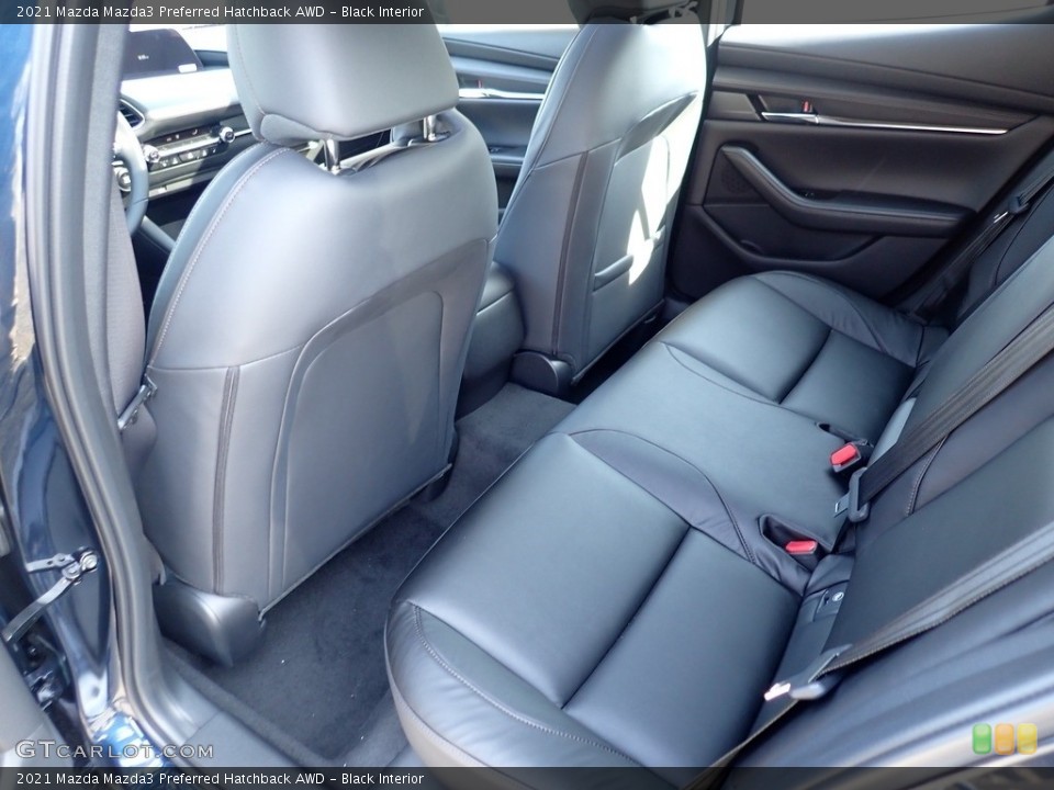 Black Interior Rear Seat for the 2021 Mazda Mazda3 Preferred Hatchback AWD #141309264
