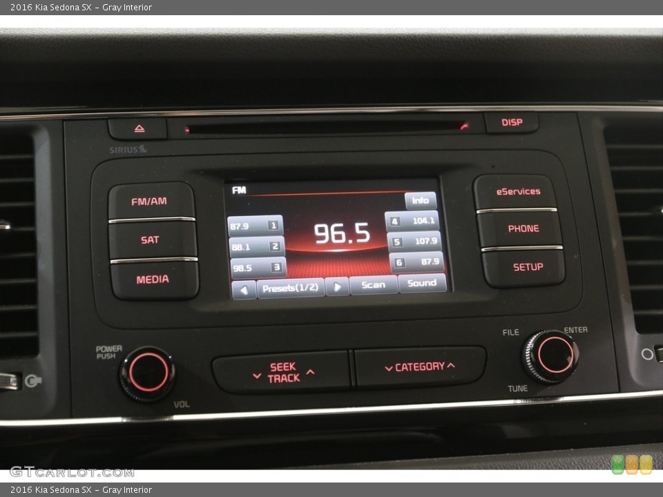 Gray Interior Controls for the 2016 Kia Sedona SX #141311286