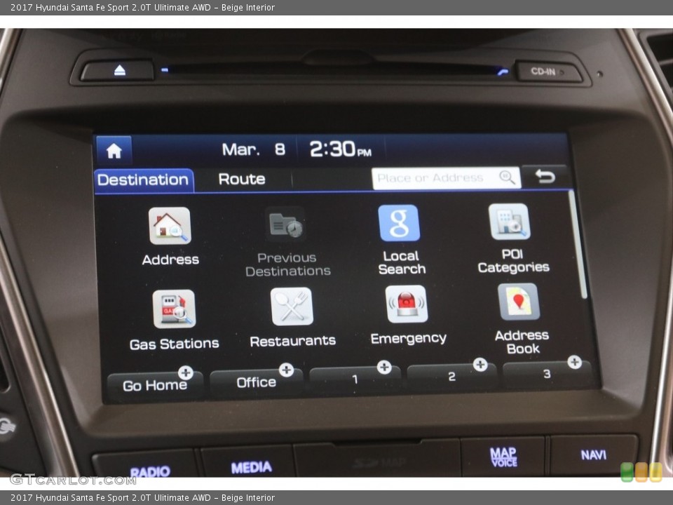 Beige Interior Controls for the 2017 Hyundai Santa Fe Sport 2.0T Ulitimate AWD #141314271