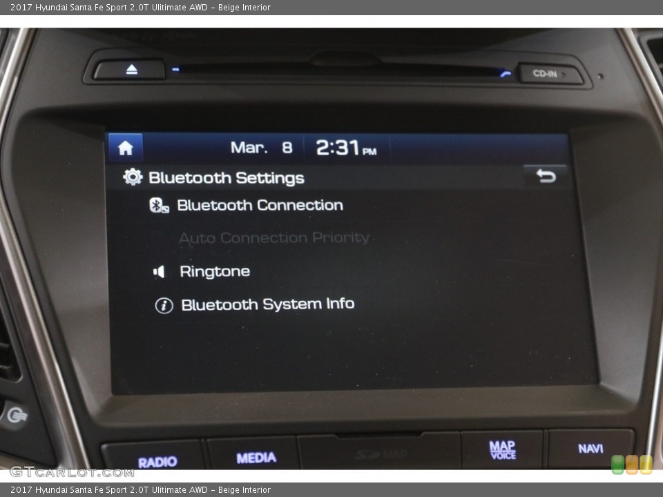 Beige Interior Controls for the 2017 Hyundai Santa Fe Sport 2.0T Ulitimate AWD #141314307