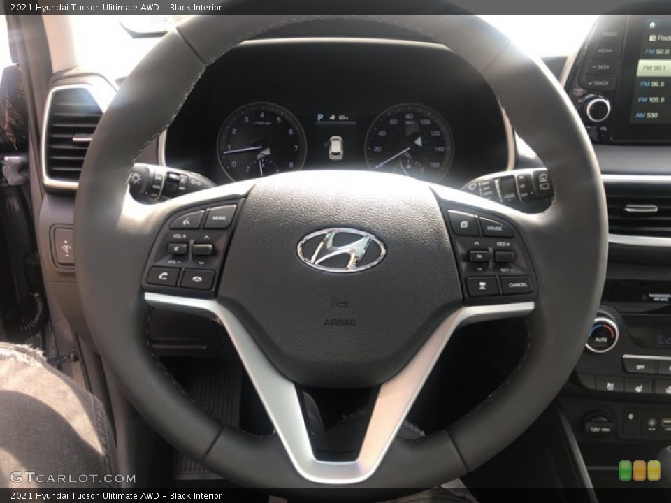 Black Interior Steering Wheel for the 2021 Hyundai Tucson Ulitimate AWD #141339457