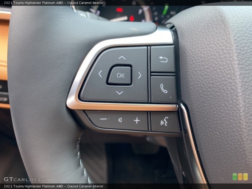 Glazed Caramel Interior Steering Wheel for the 2021 Toyota Highlander Platinum AWD #141340053