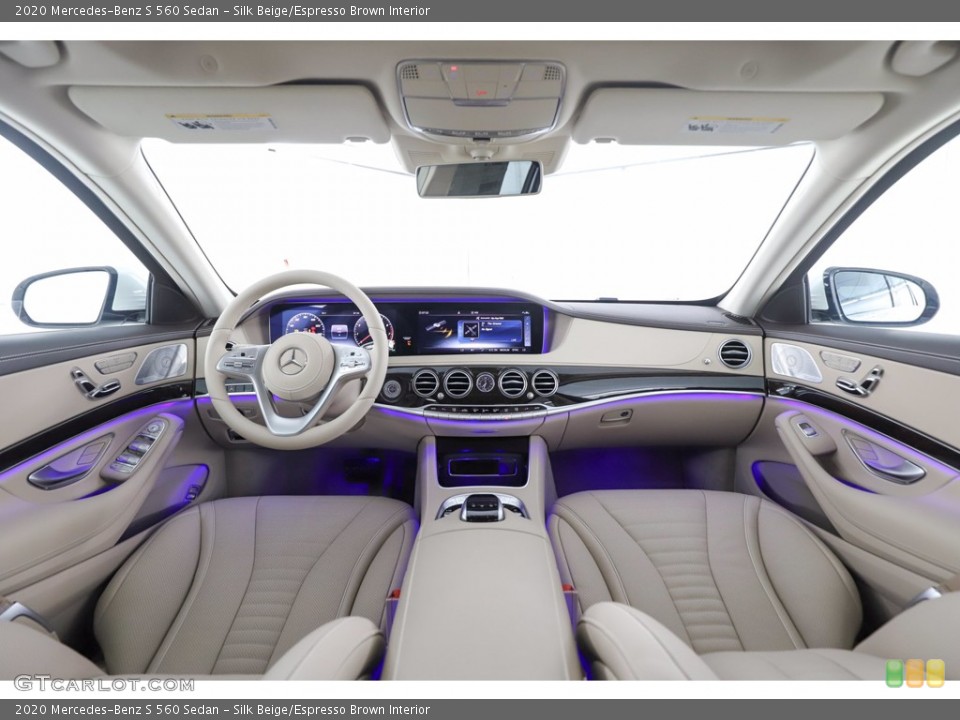 Silk Beige/Espresso Brown Interior Front Seat for the 2020 Mercedes-Benz S 560 Sedan #141348339
