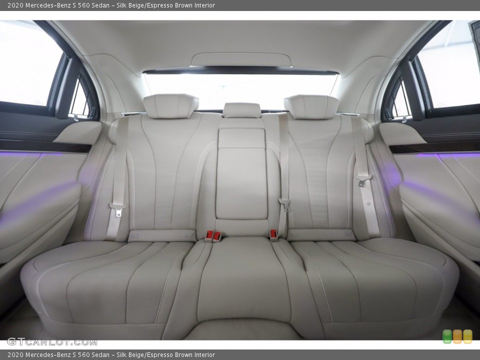 Silk Beige/Espresso Brown Interior Rear Seat for the 2020 Mercedes-Benz S 560 Sedan #141348486