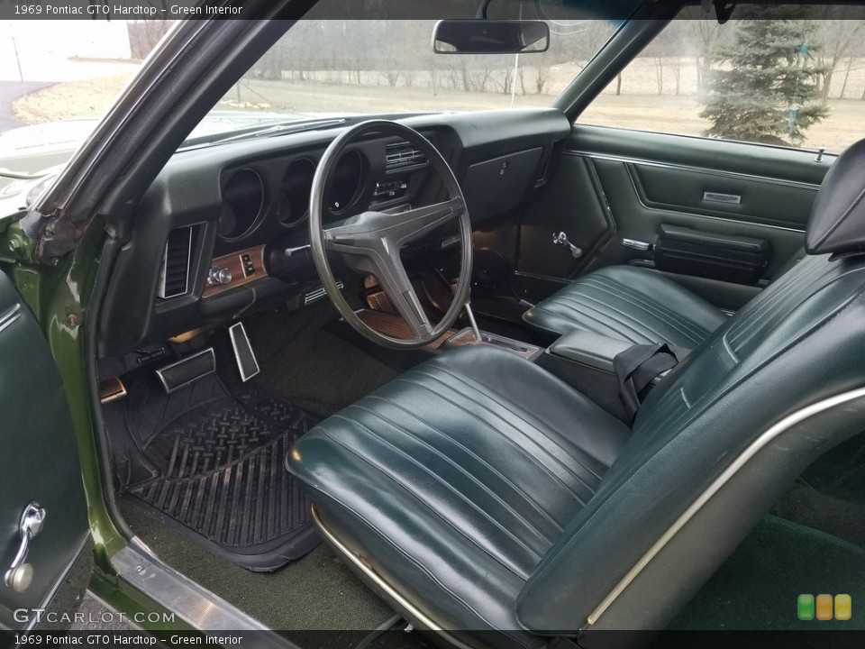 Green Interior Photo for the 1969 Pontiac GTO Hardtop #141349524