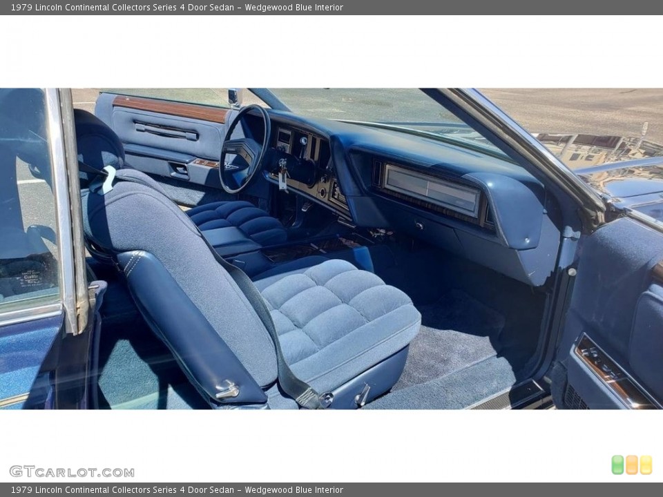 Wedgewood Blue Interior Front Seat for the 1979 Lincoln Continental Collectors Series 4 Door Sedan #141361746