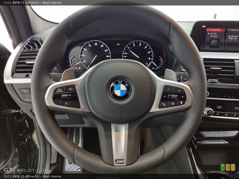 Black Interior Steering Wheel for the 2021 BMW X3 sDrive30i #141366591