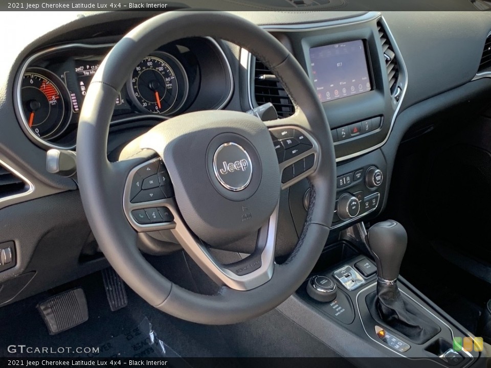 Black Interior Steering Wheel for the 2021 Jeep Cherokee Latitude Lux 4x4 #141368061