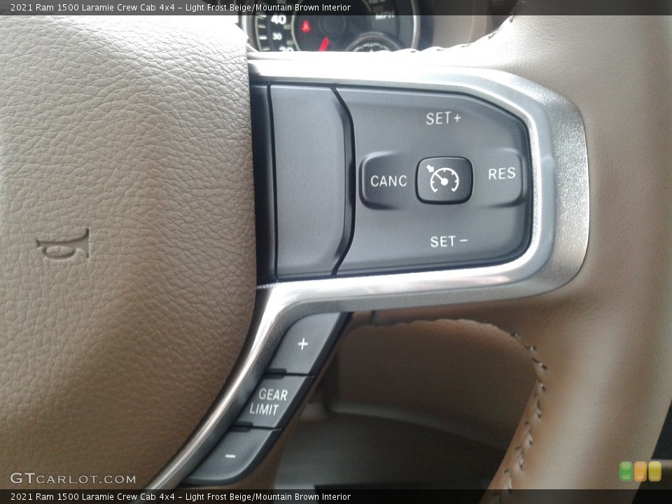 Light Frost Beige/Mountain Brown Interior Steering Wheel for the 2021 Ram 1500 Laramie Crew Cab 4x4 #141376814