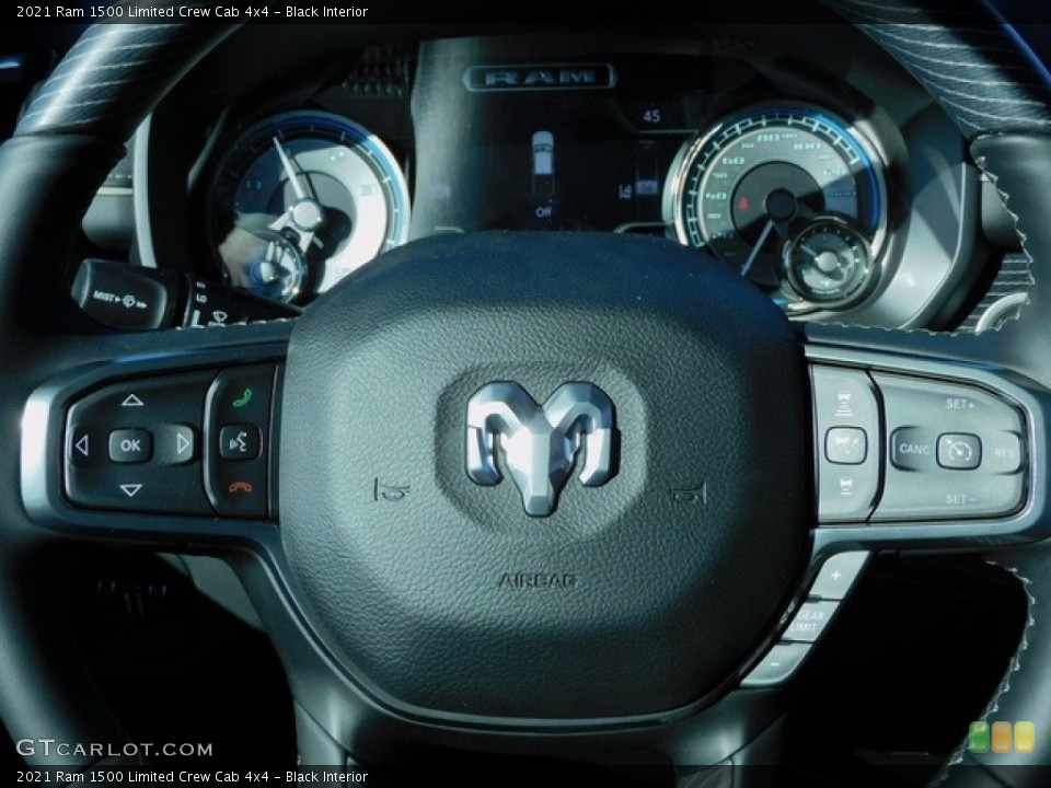 Black Interior Steering Wheel for the 2021 Ram 1500 Limited Crew Cab 4x4 #141377801