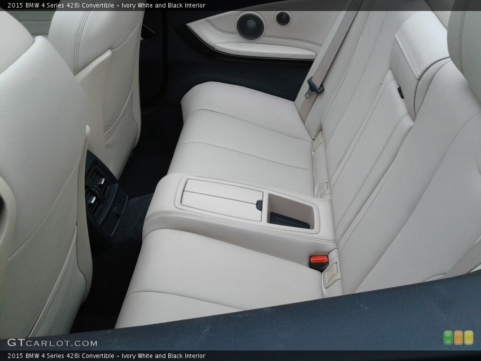 Ivory White and Black Interior Rear Seat for the 2015 BMW 4 Series 428i Convertible #141379975