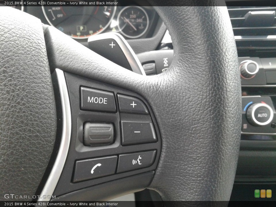Ivory White and Black Interior Steering Wheel for the 2015 BMW 4 Series 428i Convertible #141380128