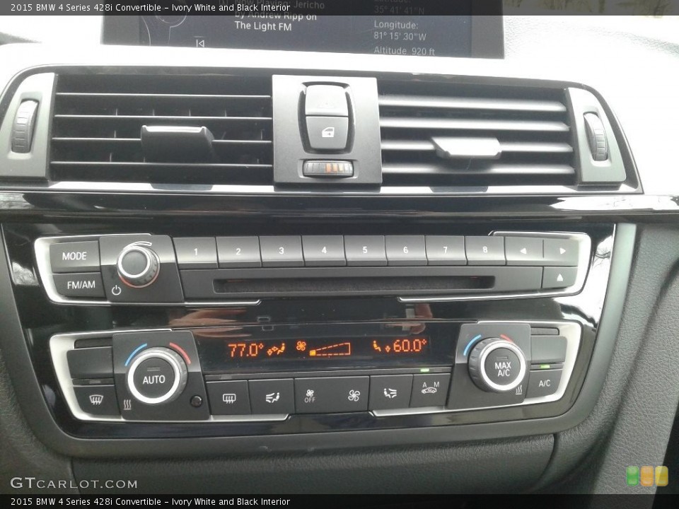 Ivory White and Black Interior Controls for the 2015 BMW 4 Series 428i Convertible #141380256