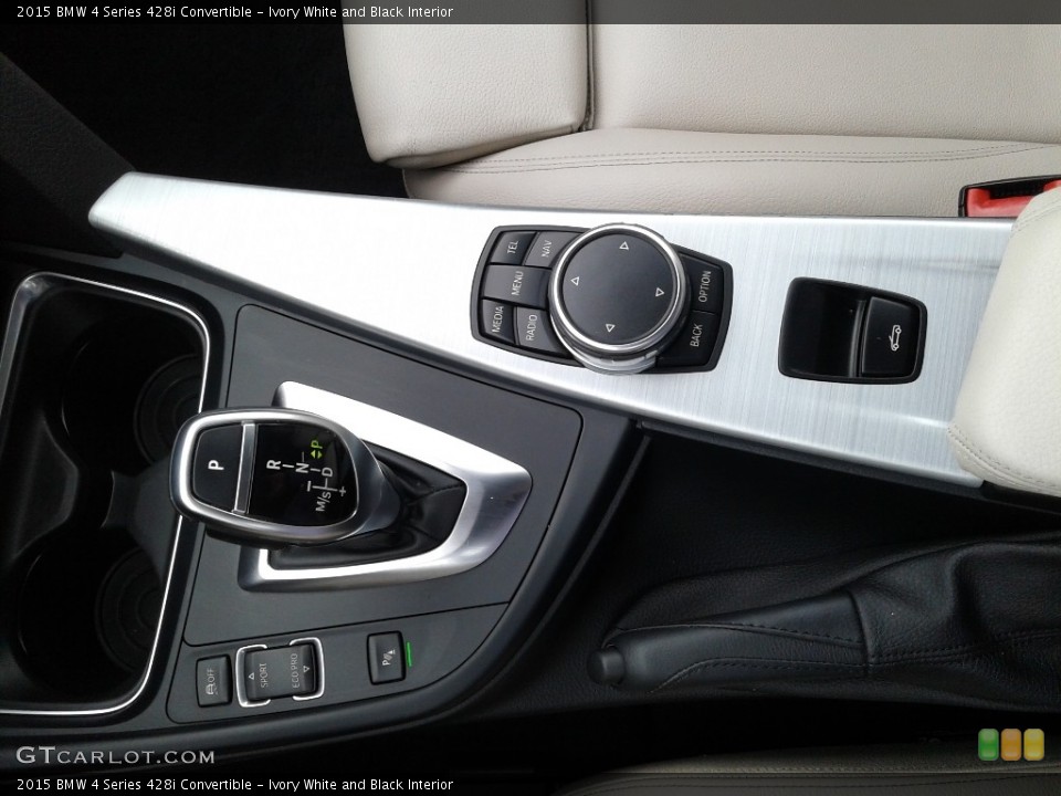 Ivory White and Black Interior Controls for the 2015 BMW 4 Series 428i Convertible #141380302