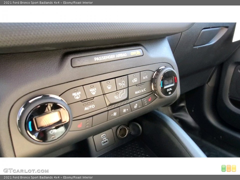 Ebony/Roast Interior Controls for the 2021 Ford Bronco Sport Badlands 4x4 #141383038