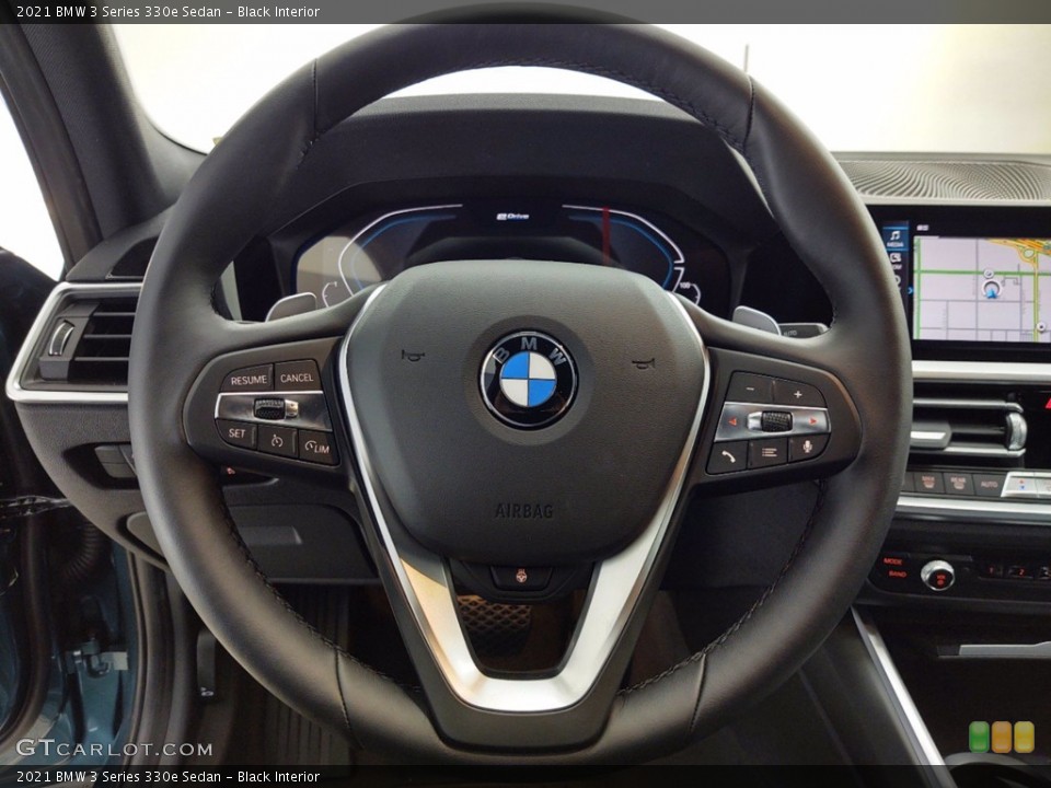 Black Interior Steering Wheel for the 2021 BMW 3 Series 330e Sedan #141403428