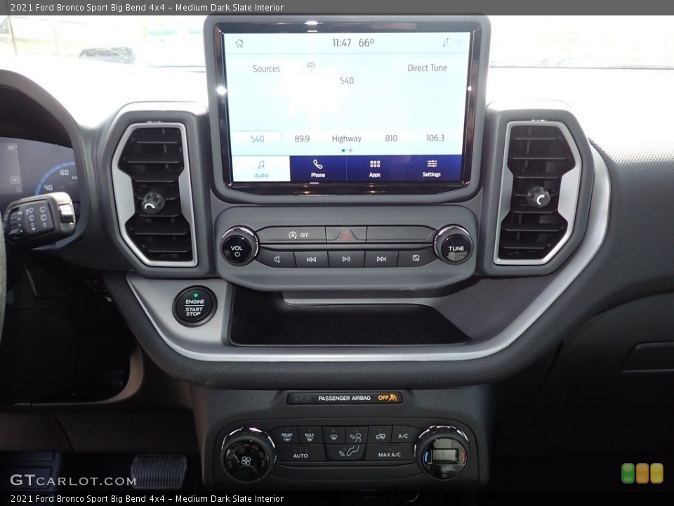Medium Dark Slate Interior Controls for the 2021 Ford Bronco Sport Big Bend 4x4 #141413939